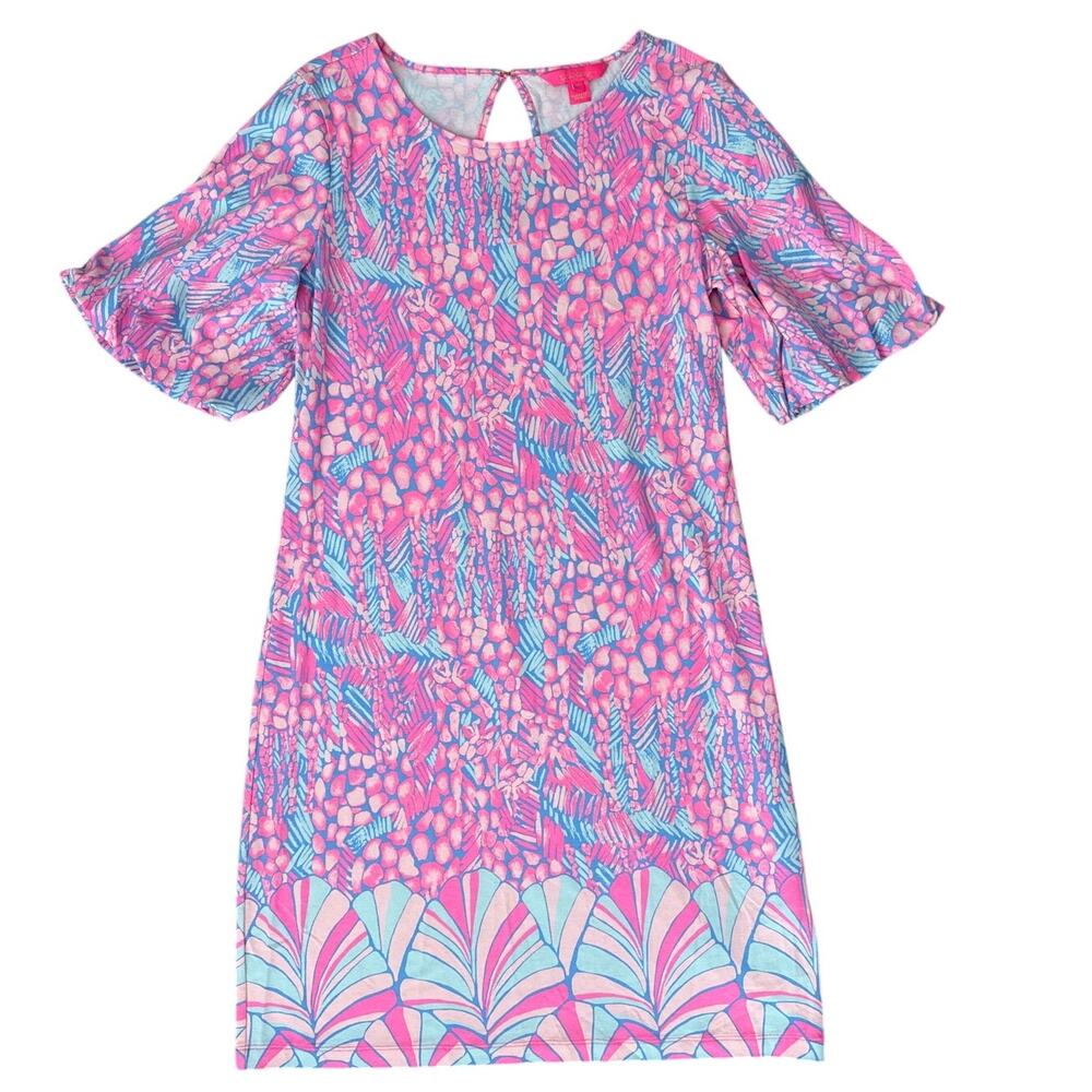 Lilly Pulitzer Britton Dress Pink Sorbet High Altitude Engineered Dress Sz Small - Picture 5 of 10
